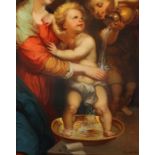 Madonna con Bambino, San Giuseppe e san Giovannino, scuola Italiana metà '800. olio su tela, cm.