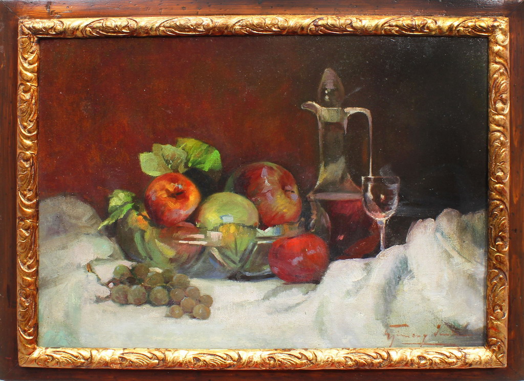 Natura morta con frutta, fine '800, olio su tela, cm. 55x40