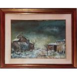 Nevicata 1974, a firma Fenzi Sergio, olio cm. 70x50