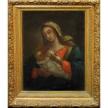 Madonna del latte, scuola Italiana del ‘700, olio su tela, cm. 49x64, cornice fine '800