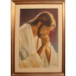 Cristo, olio su tela, firmato Ida M. Fortes 96, cm. 50x70 ca.