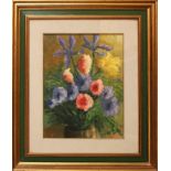 Vaso di fiori, firmato Fepita 1975, cm. 30x42 ca.