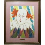 Clown, a firma Parrwilliam, olio su tela, 1965, cm. 28x38