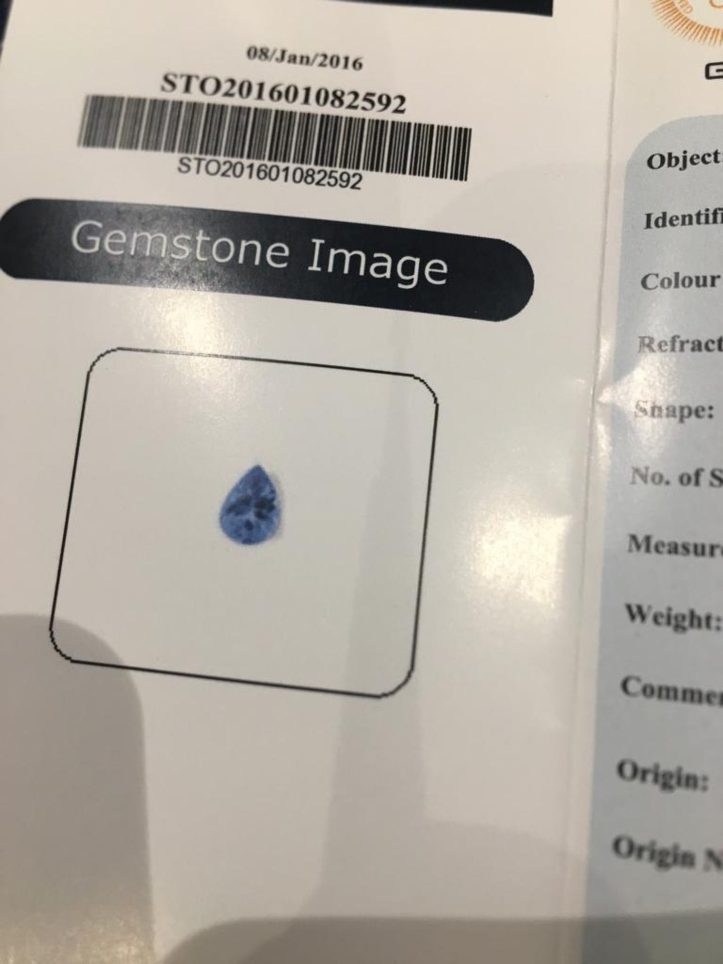3.86 CARATS NATURAL TANZANITE PURPLE BLUE COLOUR WITH GIL CERTIFICATE - Image 3 of 4