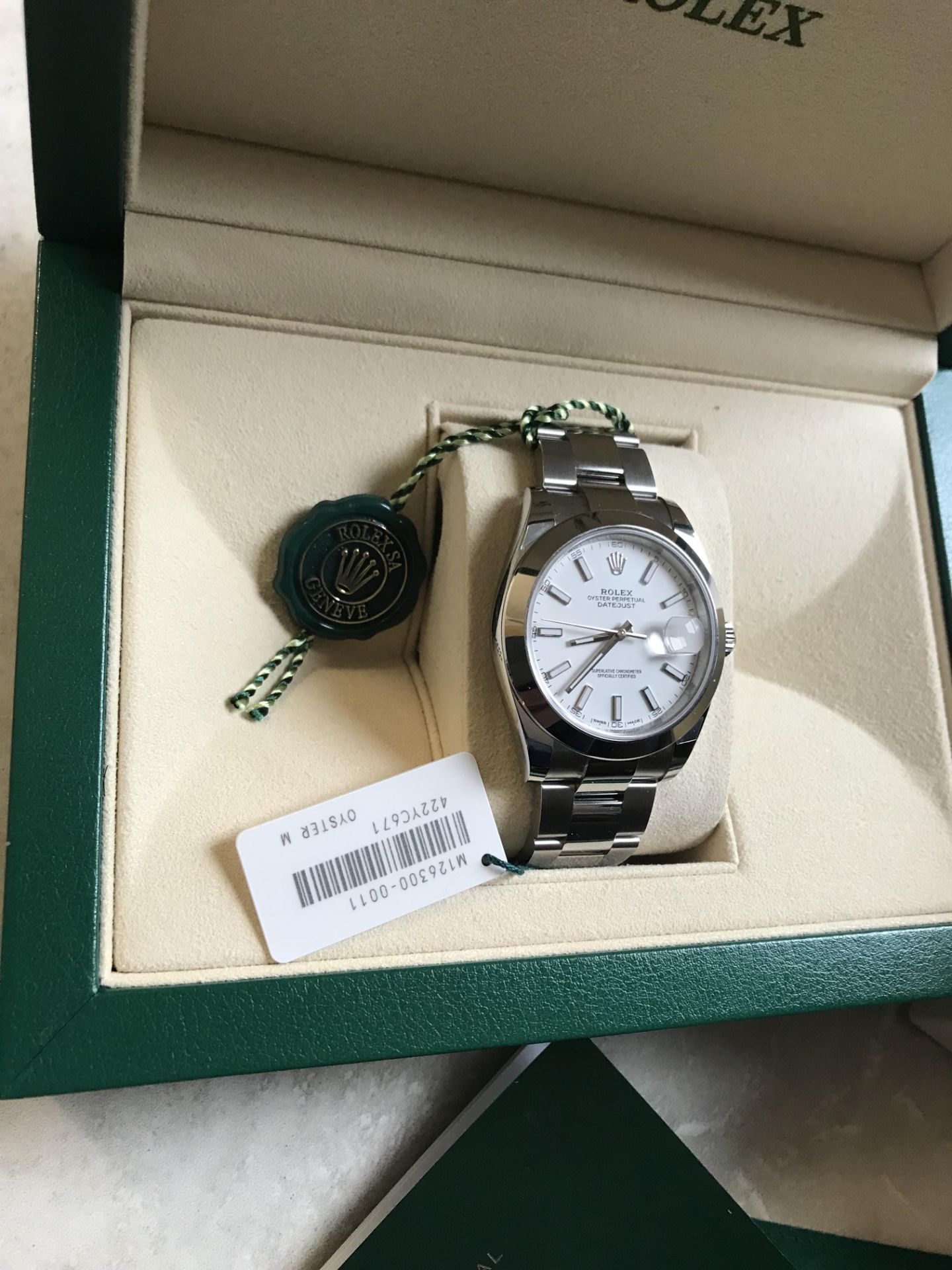 2019 ROLEX DATEJUST 41 WHITE OYSTERSTEEL 41 MM - Image 10 of 13