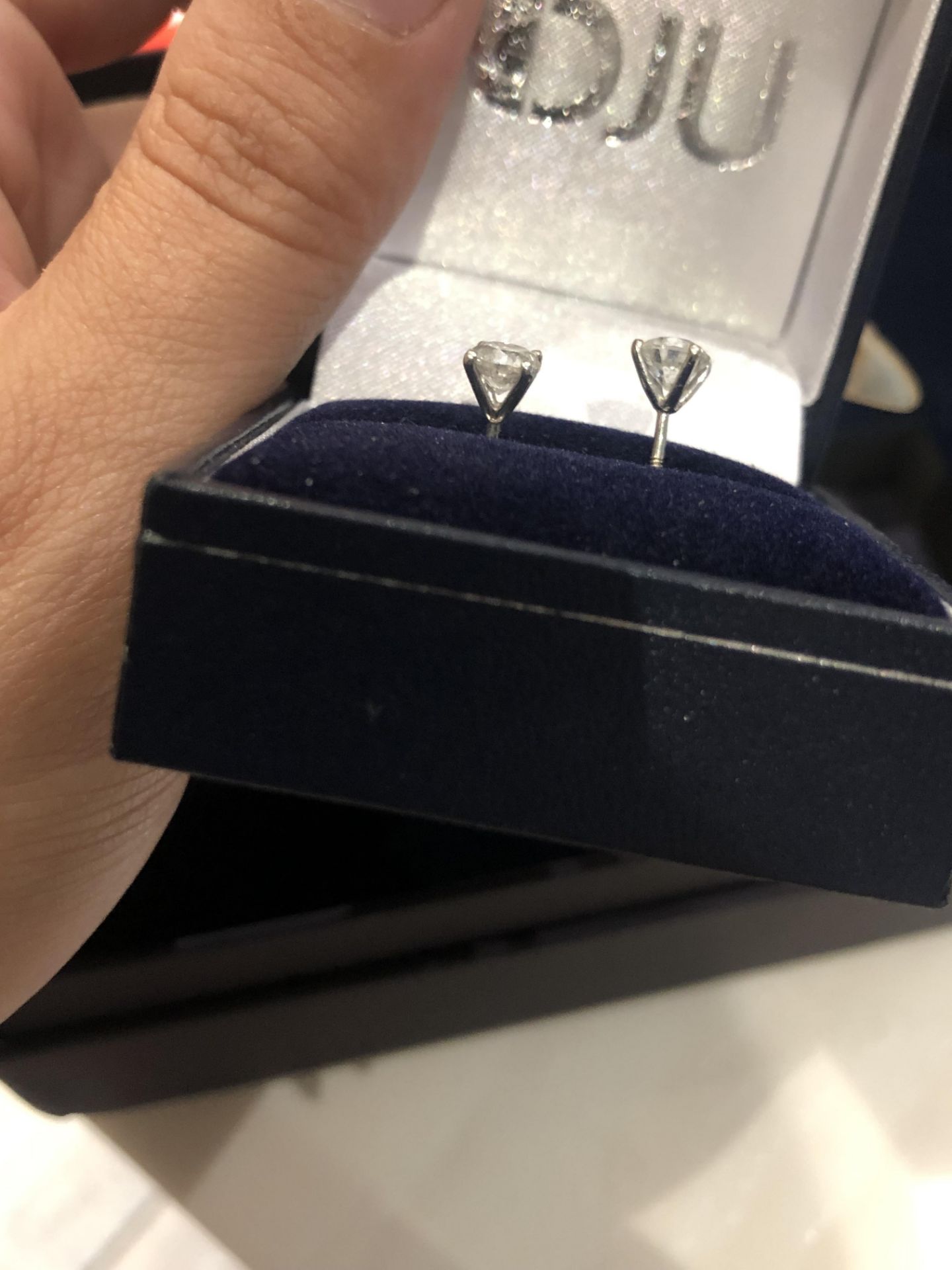 diamond stud earrings 1.04 ct - Bild 2 aus 7