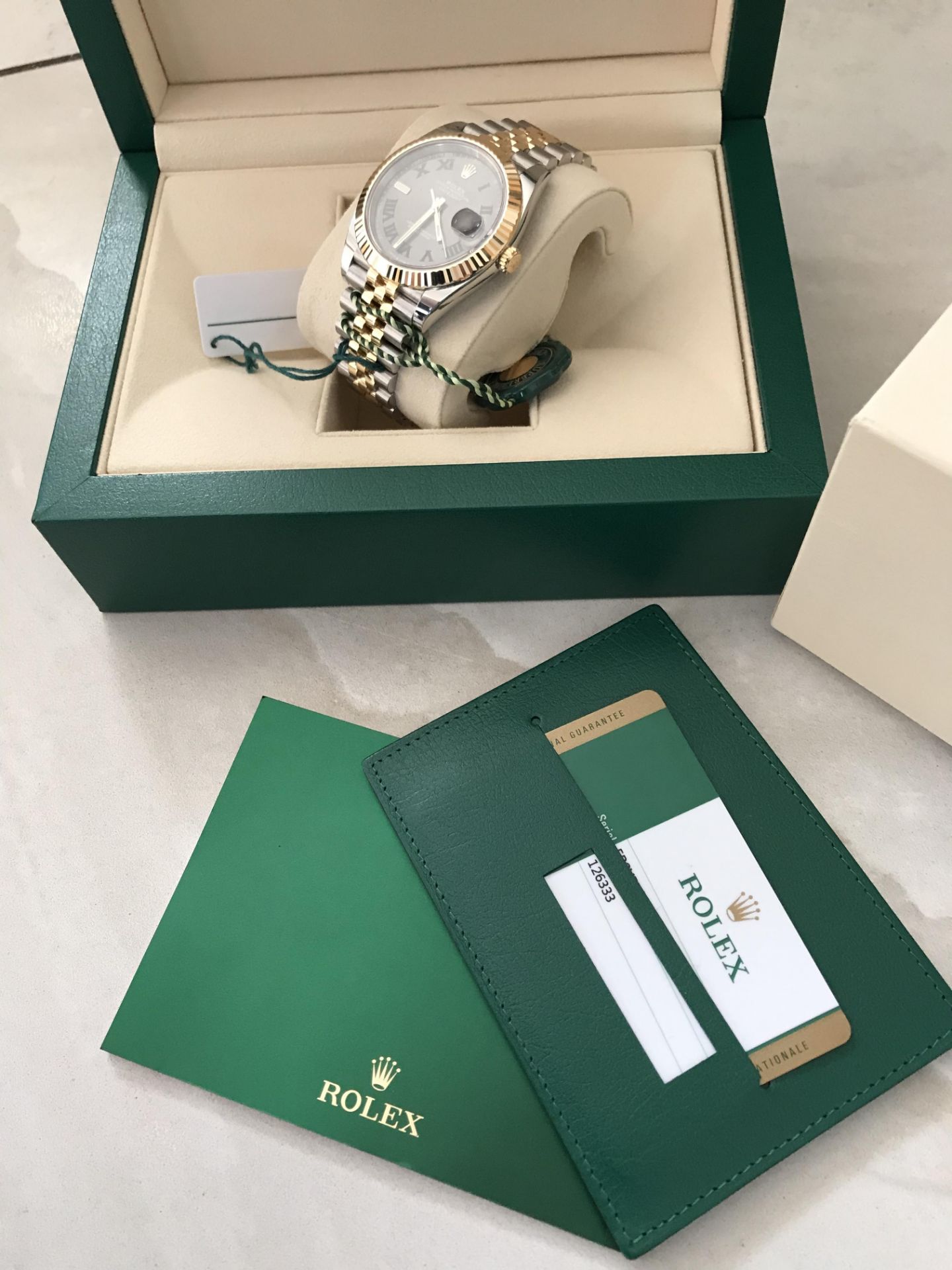 2019 ROLEX GOLD JUBILEE BIMETAL WIMBLEDON DATE JUST 41 OYSTER 41 MM OYSTERSTEEL AND YELLOW GOLD - Image 11 of 12