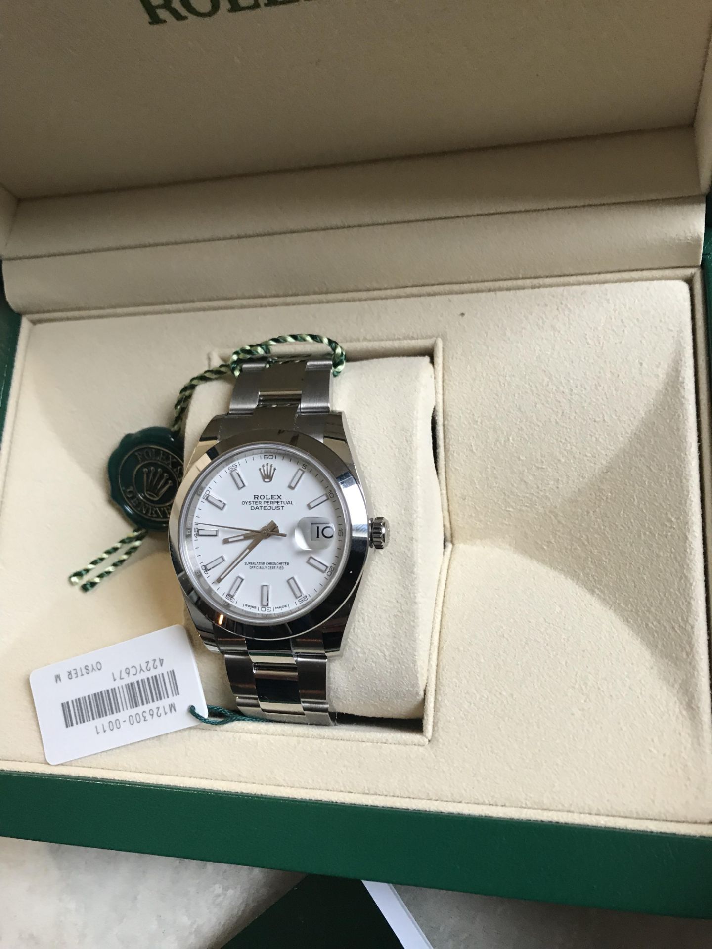 2019 ROLEX DATEJUST 41 WHITE OYSTERSTEEL 41 MM - Image 12 of 13