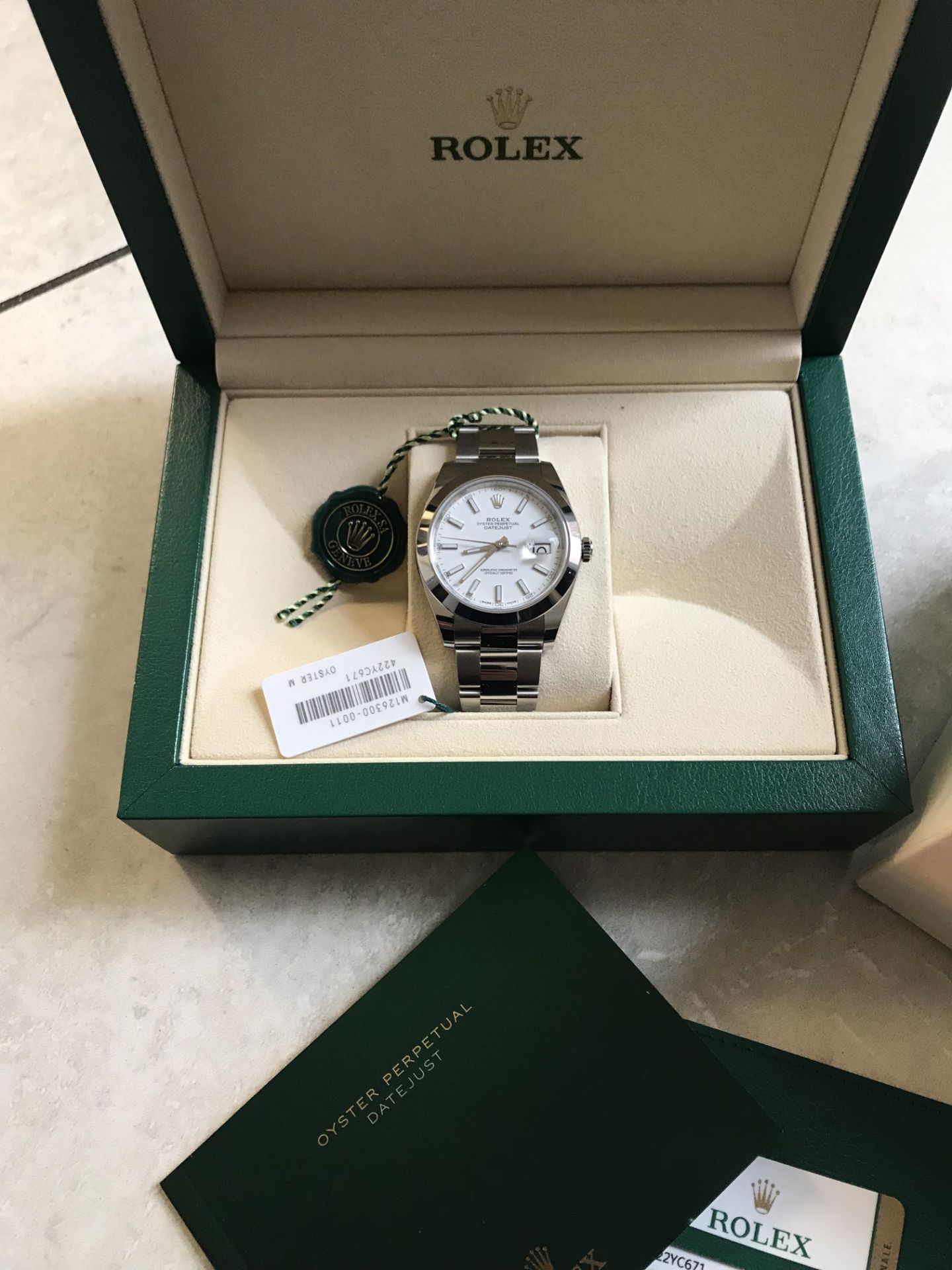 2019 ROLEX DATEJUST 41 WHITE OYSTERSTEEL 41 MM - Image 3 of 13