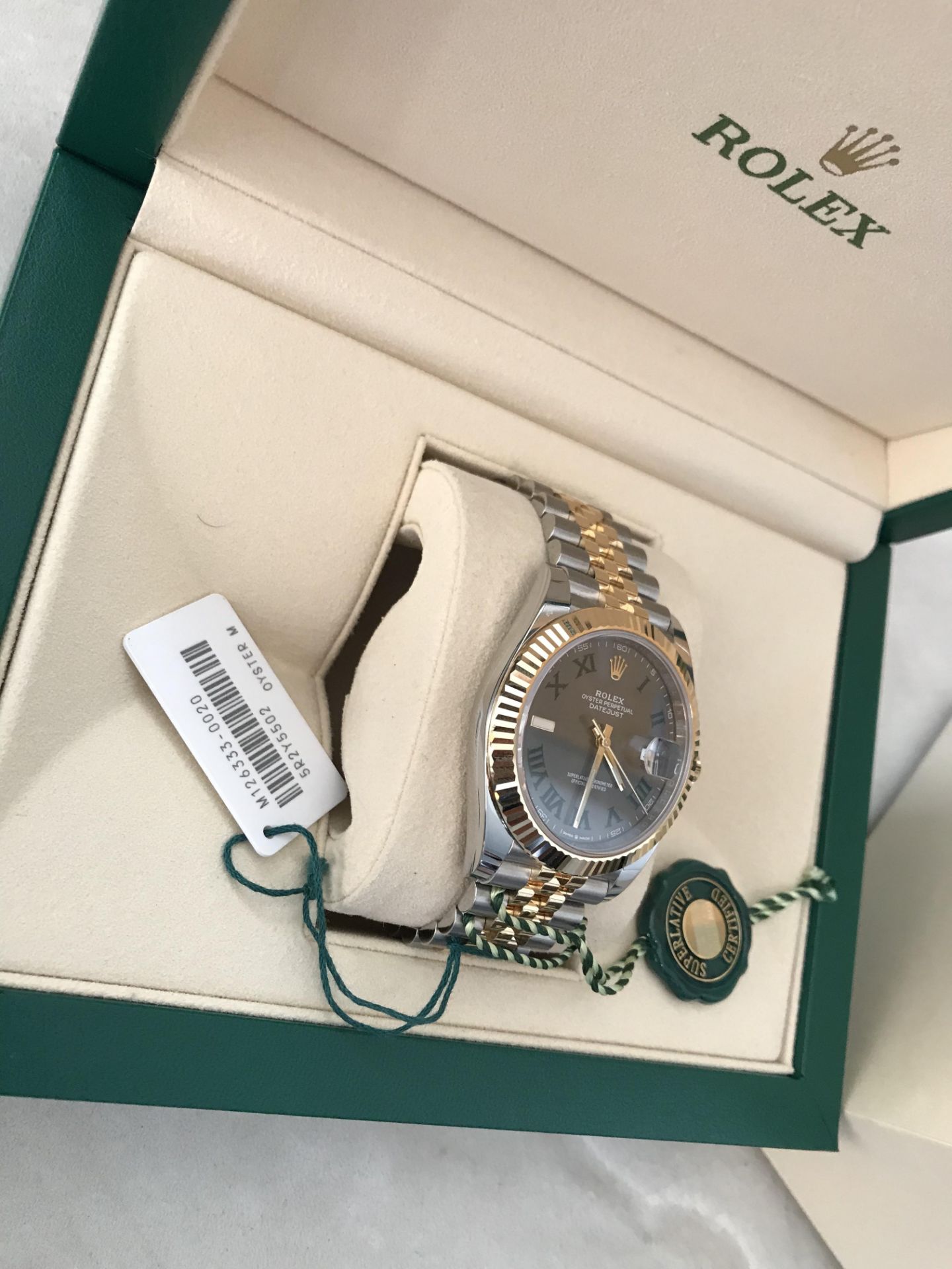 2019 ROLEX GOLD JUBILEE BIMETAL WIMBLEDON DATE JUST 41 OYSTER 41 MM OYSTERSTEEL AND YELLOW GOLD - Image 4 of 12