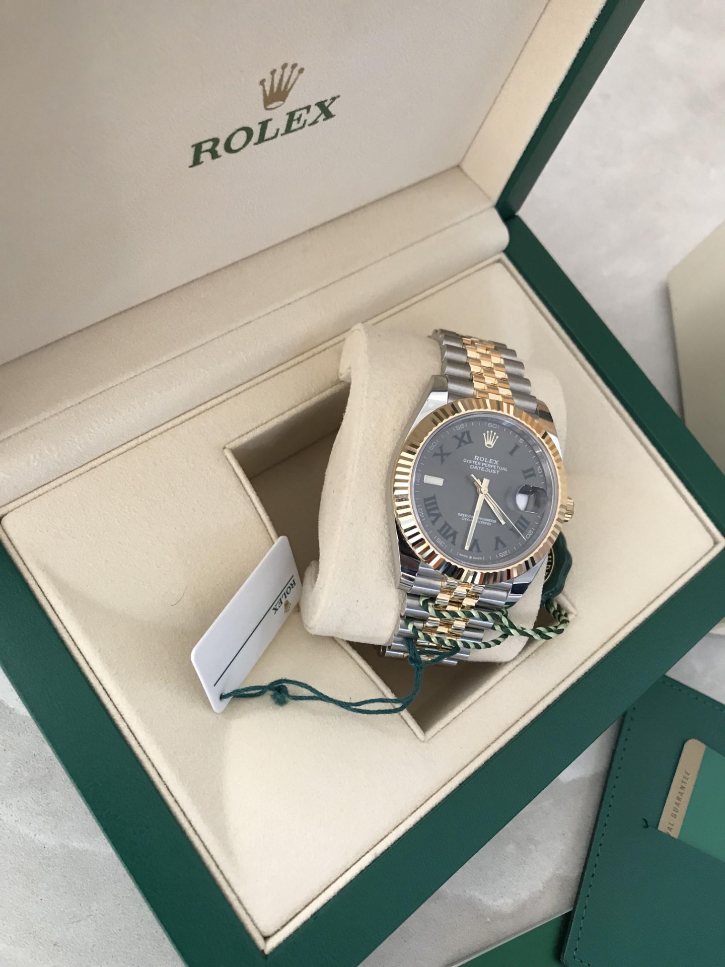 2019 ROLEX GOLD JUBILEE BIMETAL WIMBLEDON DATE JUST 41 OYSTER 41 MM OYSTERSTEEL AND YELLOW GOLD - Image 5 of 12