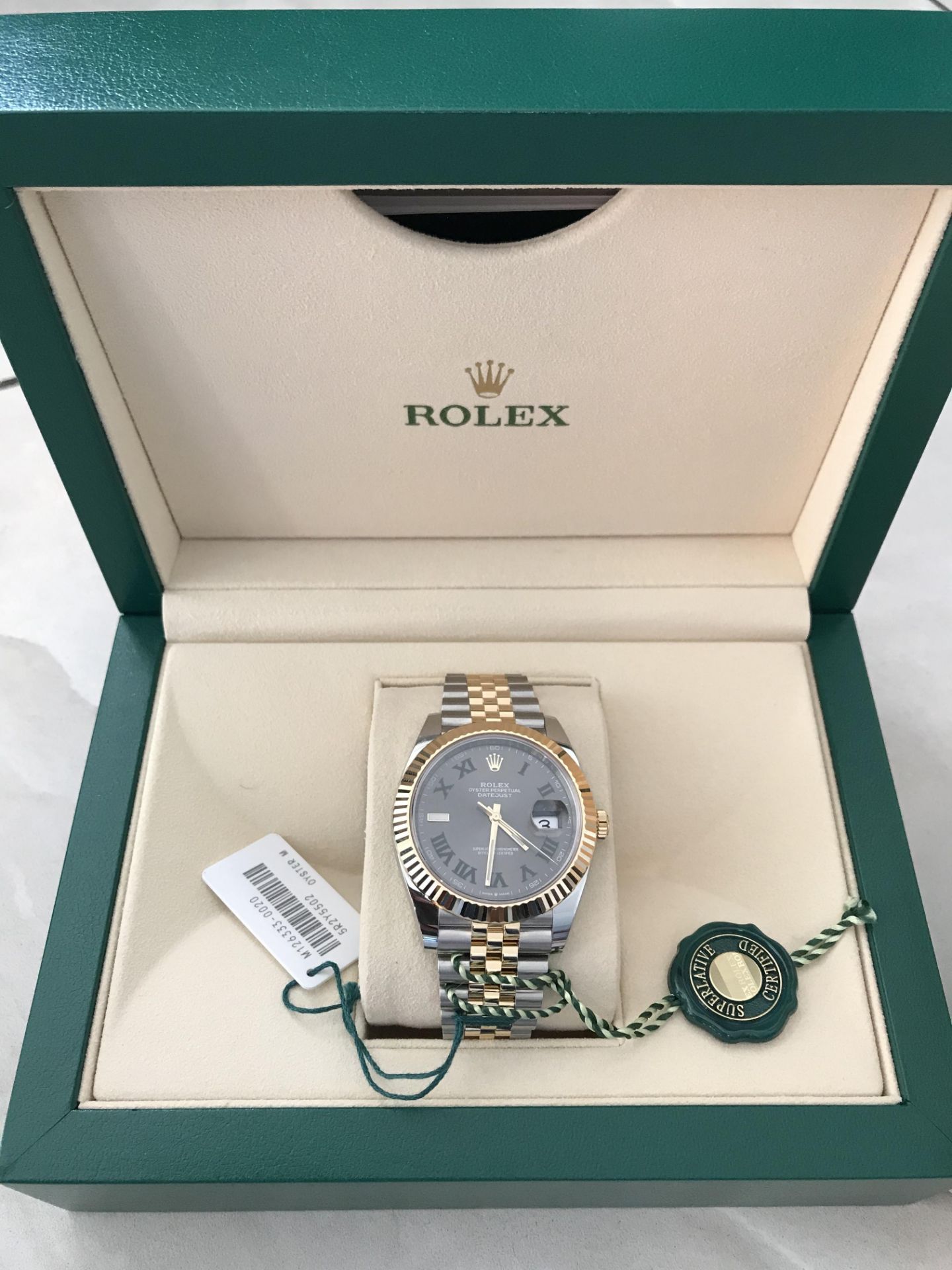 2019 ROLEX GOLD JUBILEE BIMETAL WIMBLEDON DATE JUST 41 OYSTER 41 MM OYSTERSTEEL AND YELLOW GOLD