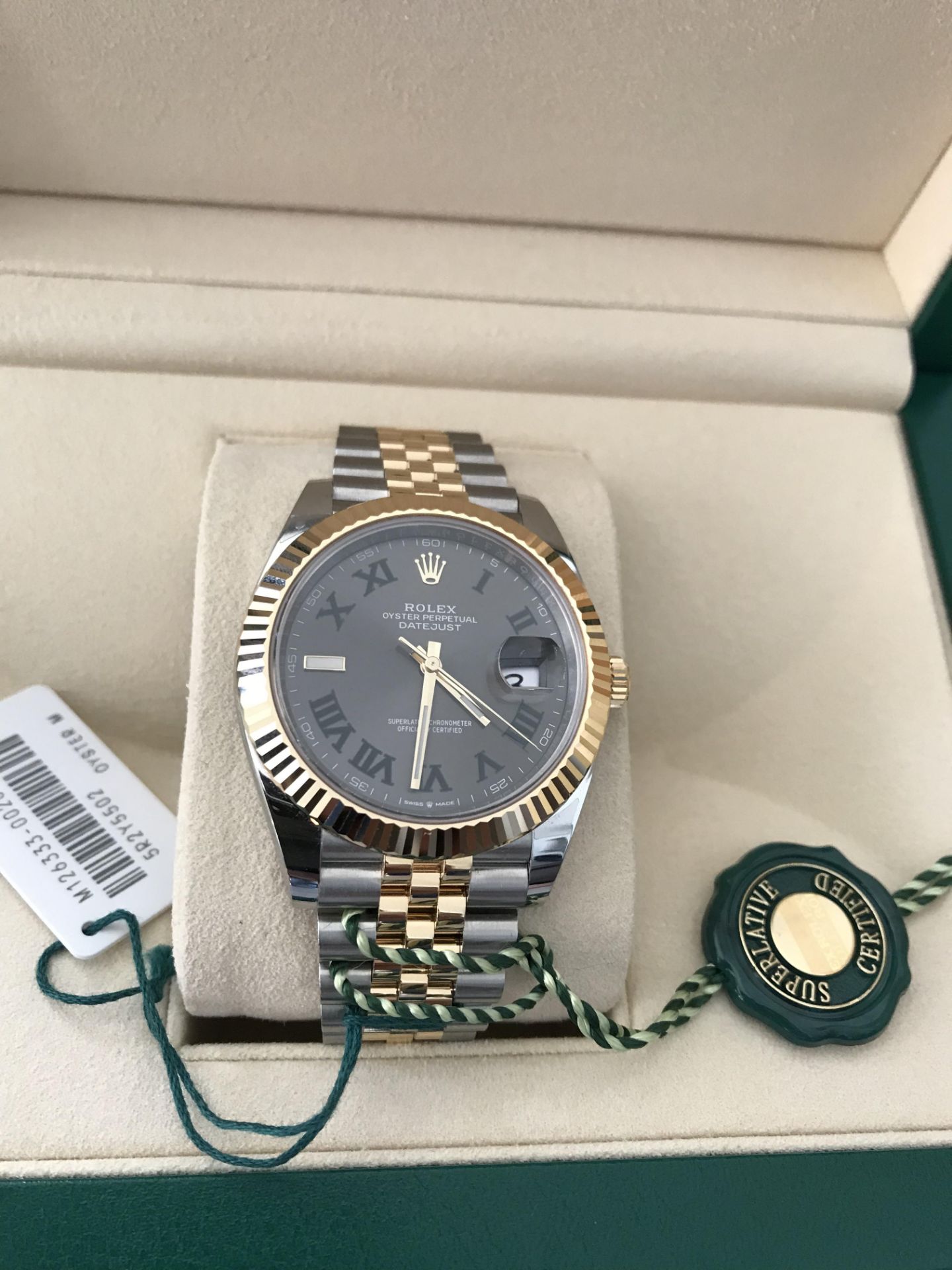 2019 ROLEX GOLD JUBILEE BIMETAL WIMBLEDON DATE JUST 41 OYSTER 41 MM OYSTERSTEEL AND YELLOW GOLD - Image 4 of 12