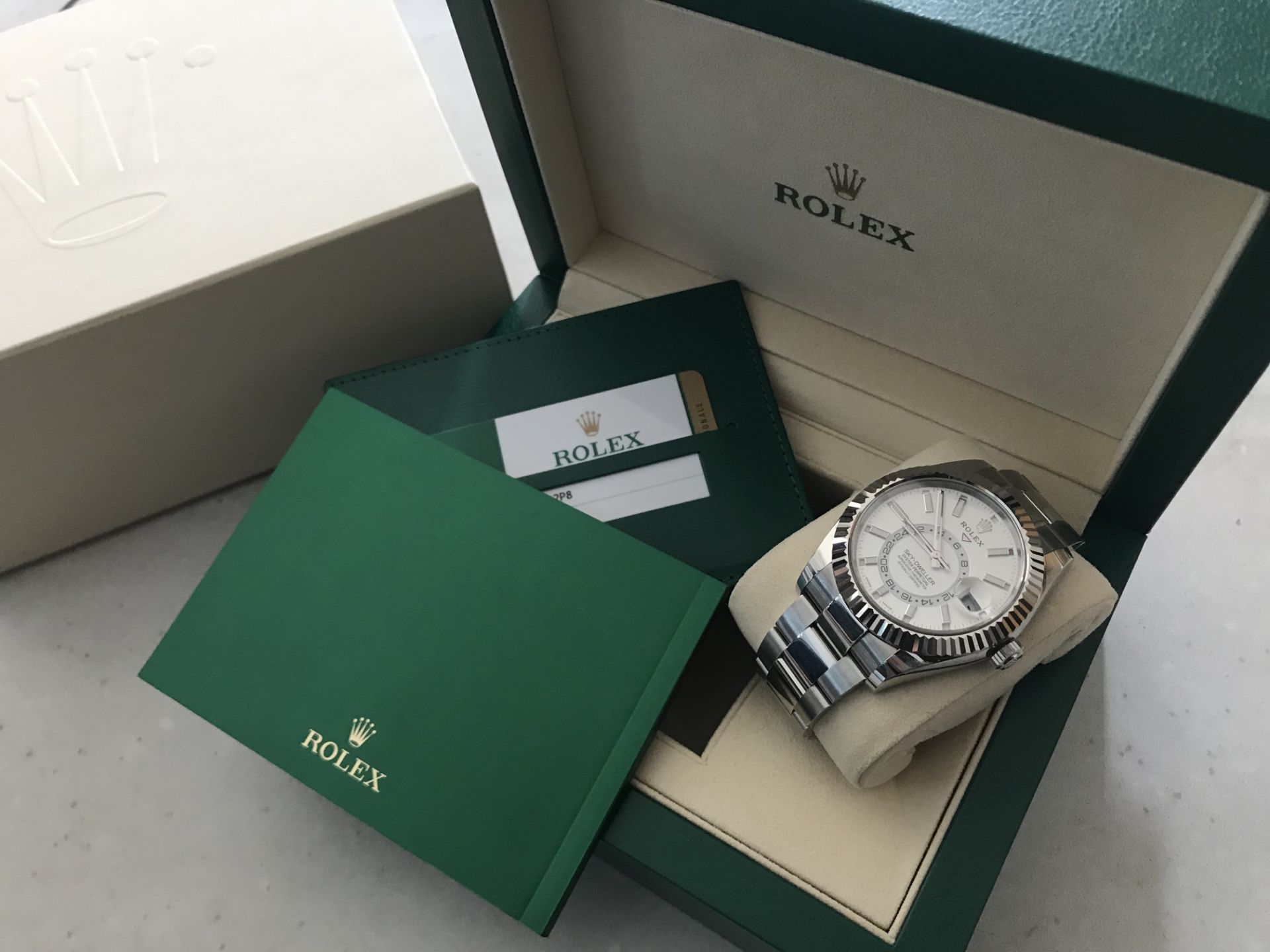 2019 ROLEX SKY-DWELLER OYSTER 42MM, OYSTER STEEL AND WHITE GOLD BRACELET