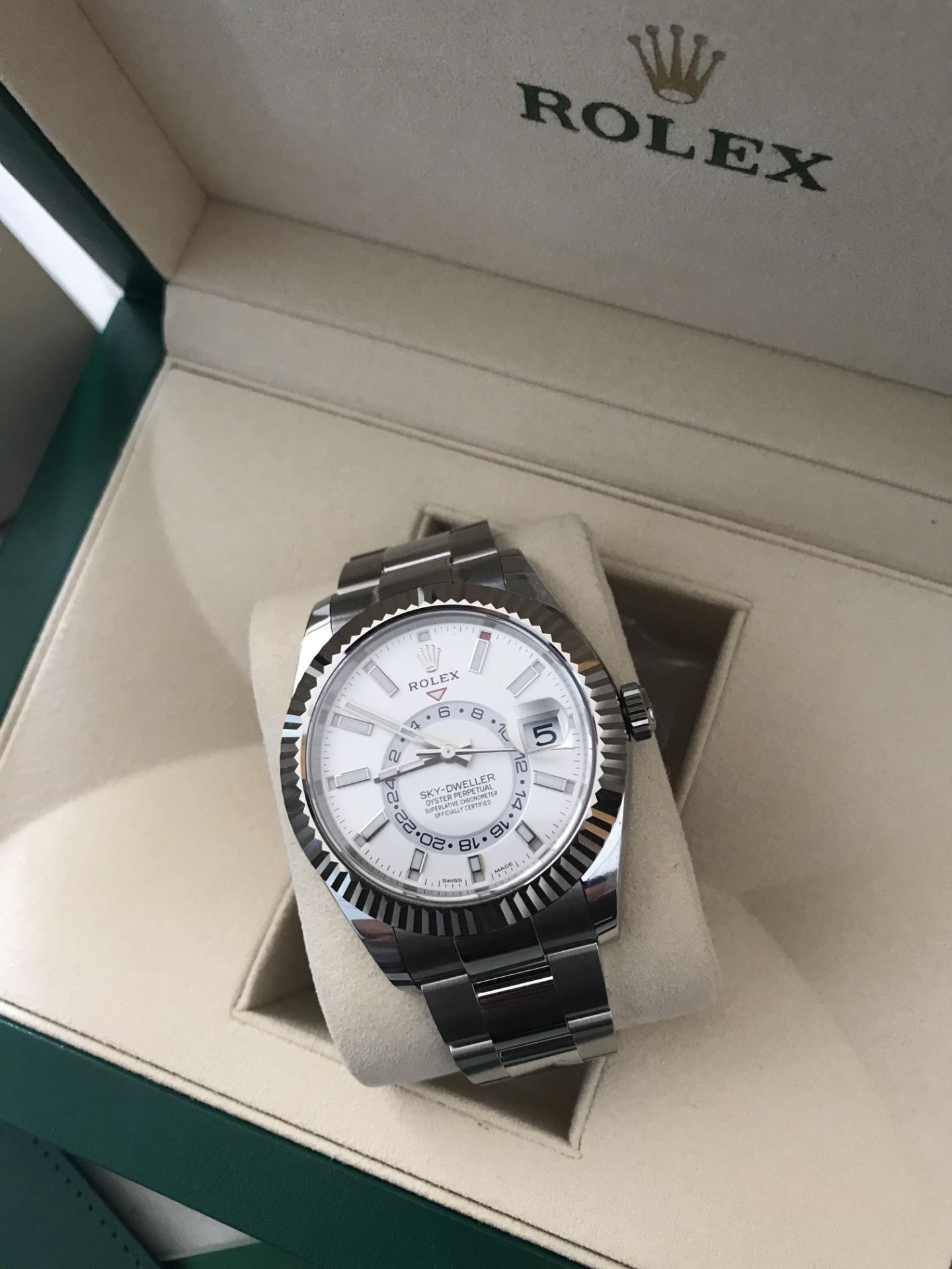 2019 ROLEX SKY-DWELLER OYSTER 42MM, OYSTER STEEL AND WHITE GOLD BRACELET - Image 7 of 12