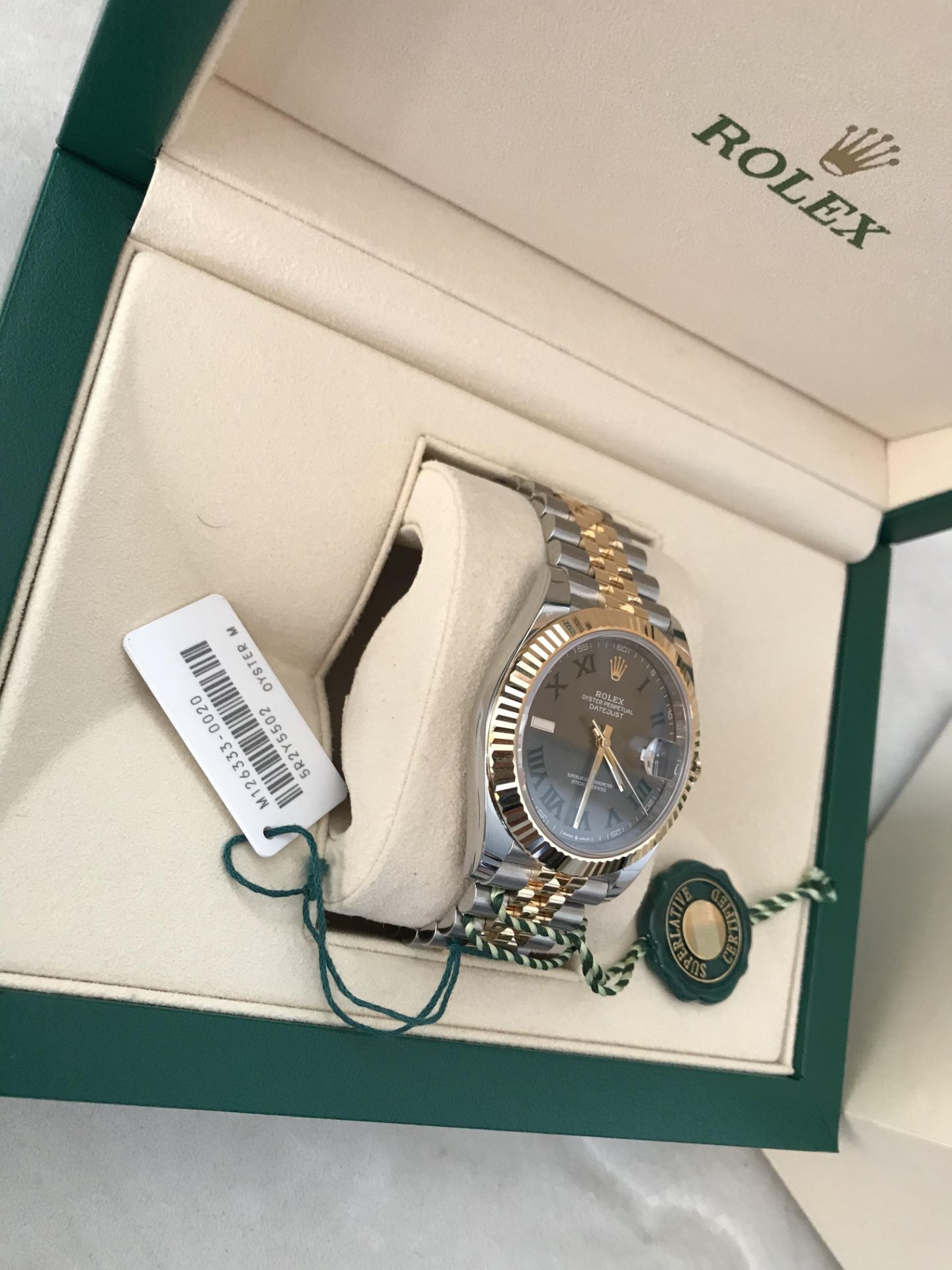 2019 ROLEX GOLD JUBILEE BIMETAL WIMBLEDON DATE JUST 41 OYSTER 41 MM OYSTERSTEEL AND YELLOW GOLD - Image 6 of 12