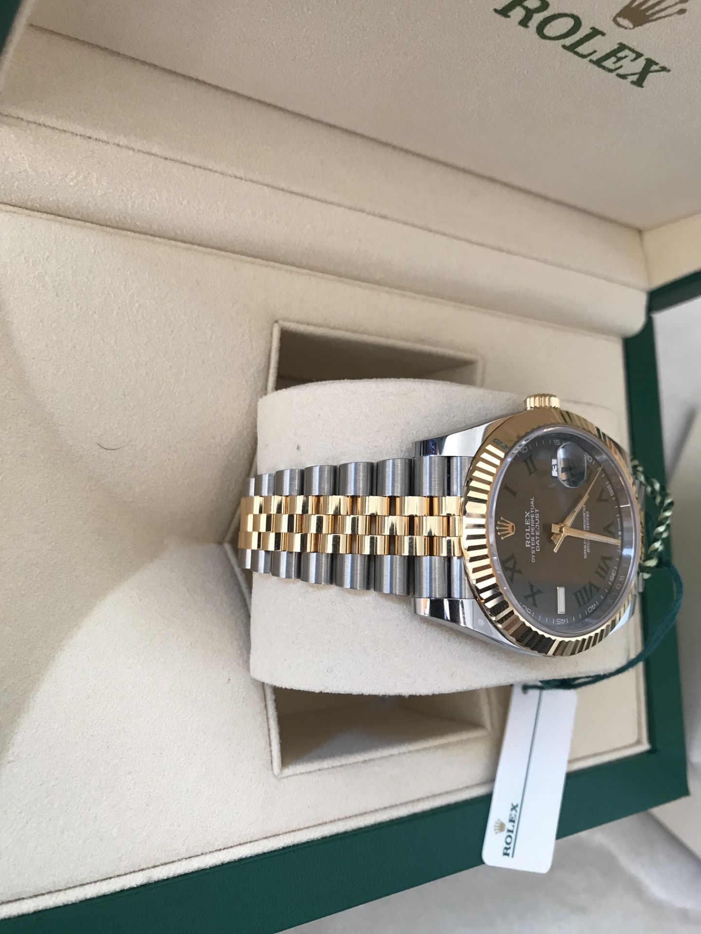 2019 ROLEX GOLD JUBILEE BIMETAL WIMBLEDON DATE JUST 41 OYSTER 41 MM OYSTERSTEEL AND YELLOW GOLD - Image 7 of 12