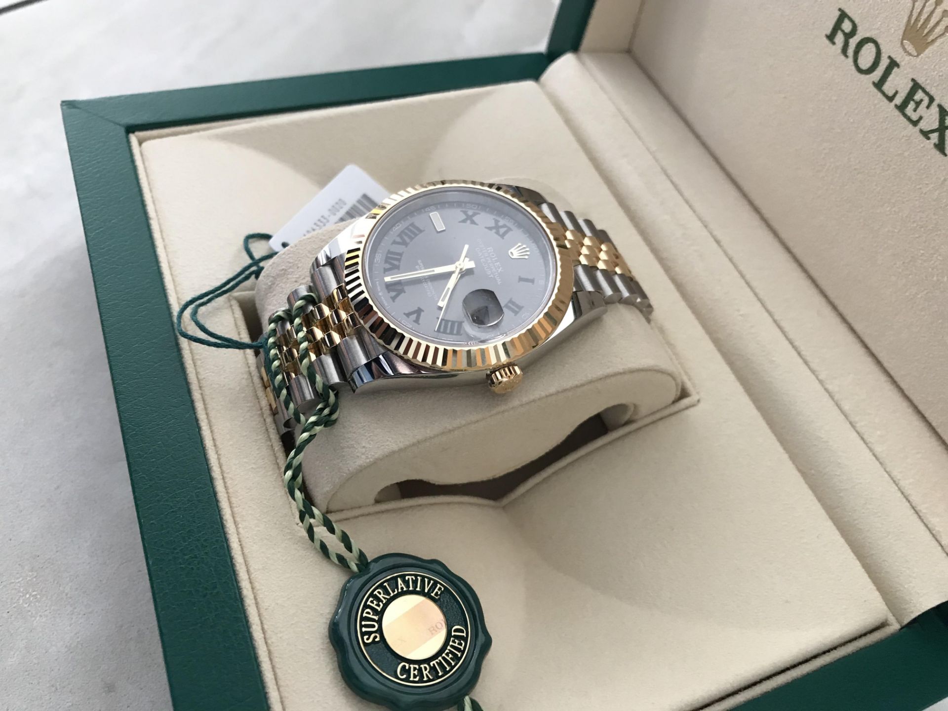 2019 ROLEX GOLD JUBILEE BIMETAL WIMBLEDON DATE JUST 41 OYSTER 41 MM OYSTERSTEEL AND YELLOW GOLD - Image 8 of 12