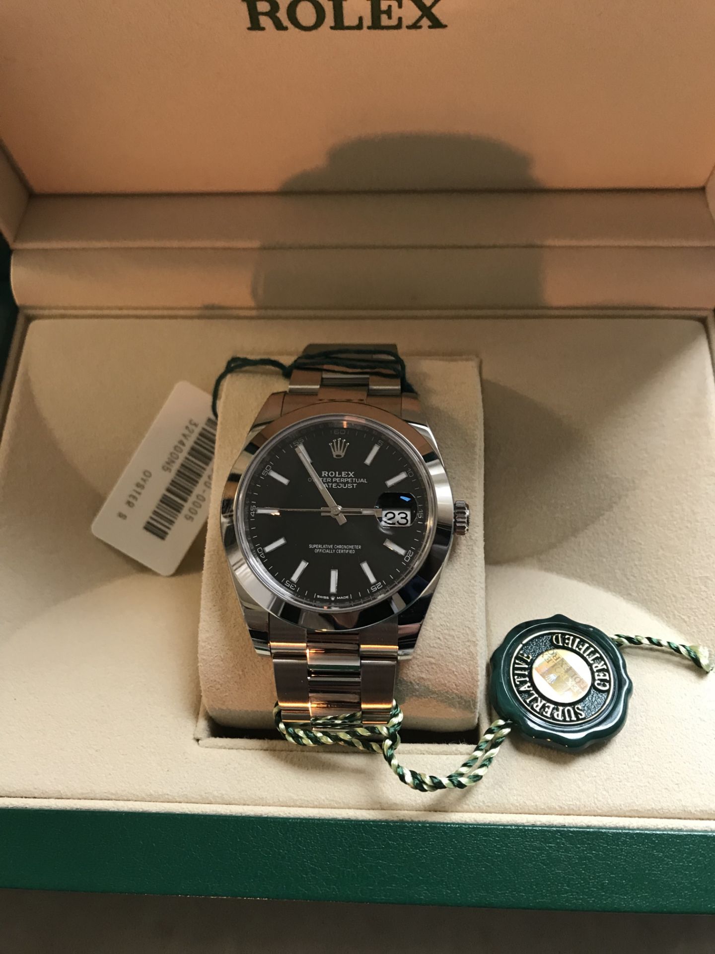 2019 ROLEX DATEJUST 41 BLACK OYSTERSTEEL 41 MM