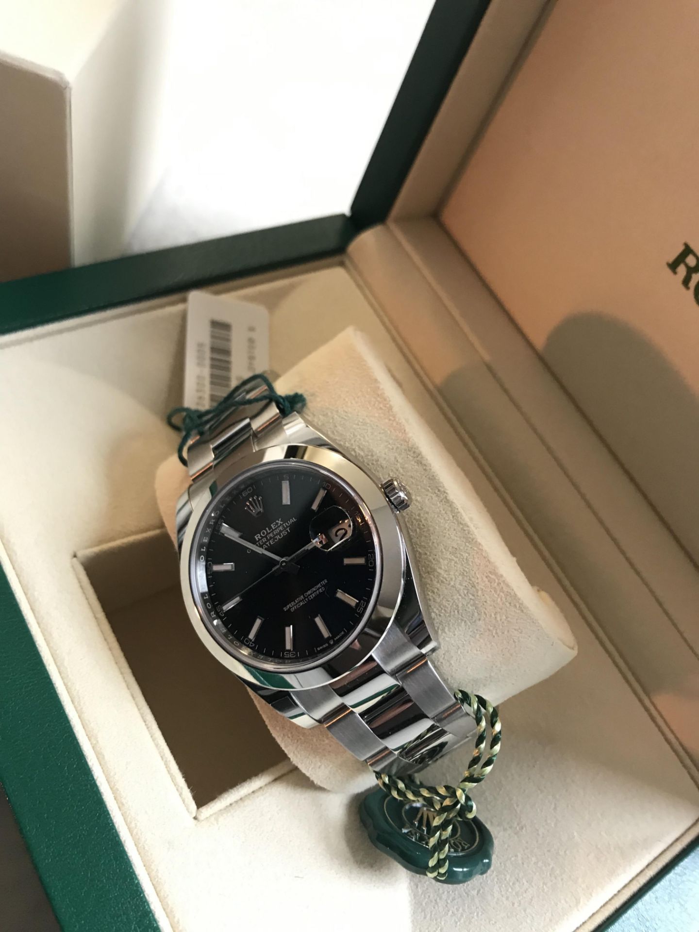 2019 ROLEX DATEJUST 41 BLACK OYSTERSTEEL 41 MM - Image 3 of 13