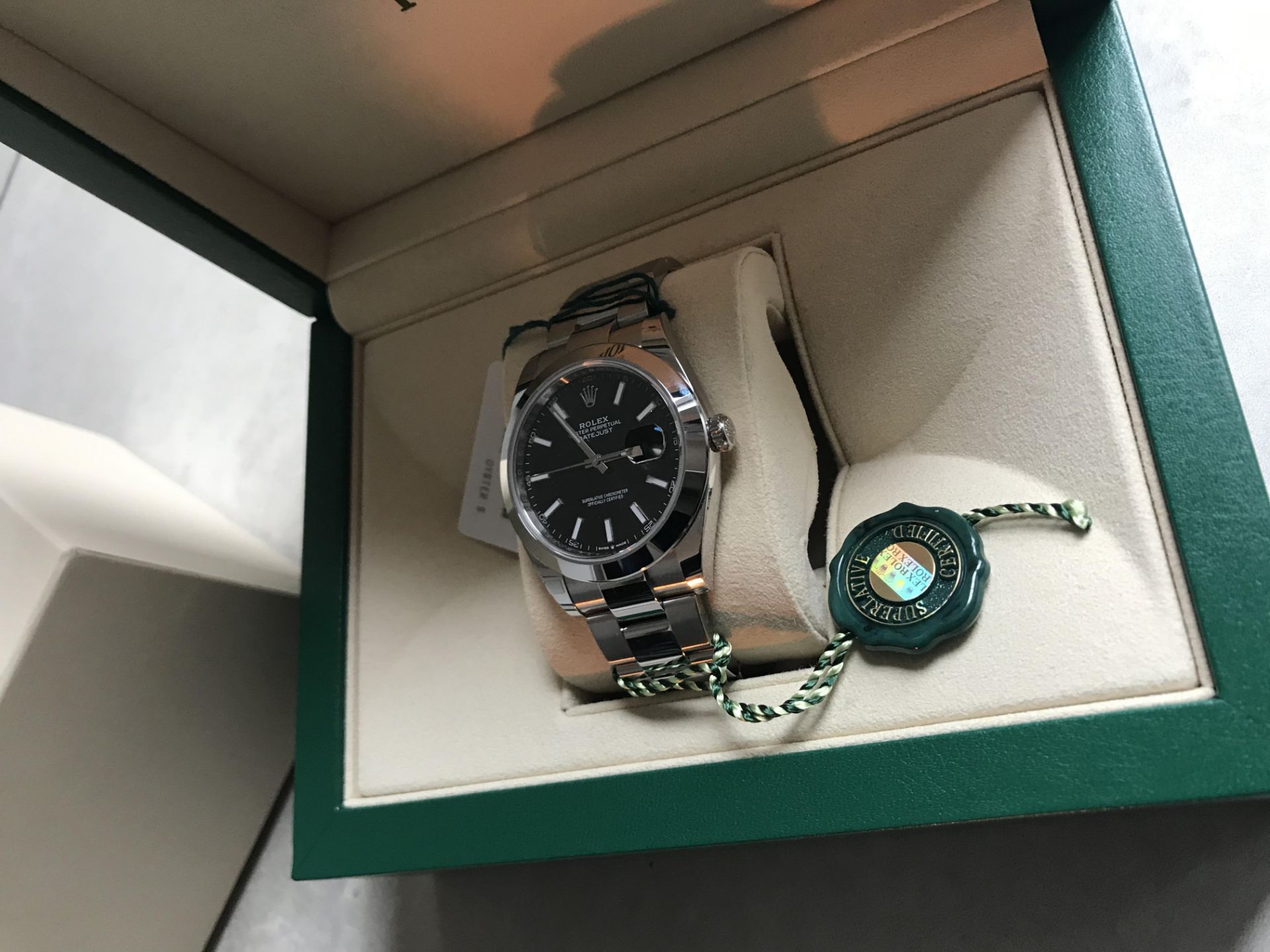 2019 ROLEX DATEJUST 41 BLACK OYSTERSTEEL 41 MM - Image 4 of 13