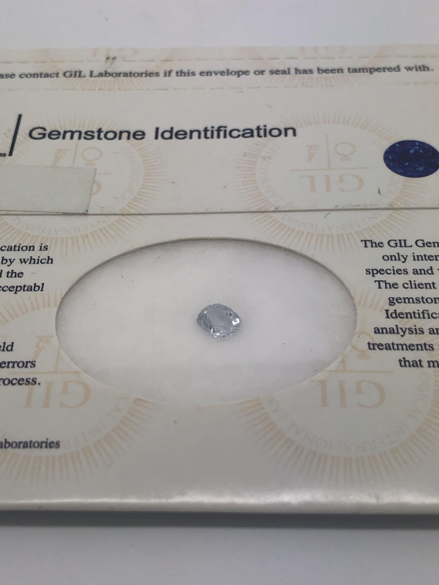 UNHEATED 0.97CT NATURAL SAPPHIRE GIL CERTIFICATE - Image 3 of 3