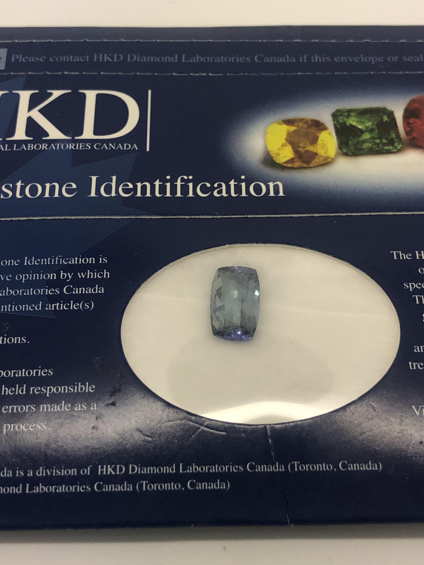 3.76CT NATURAL LOOSE TANZANITE HKD CERTIFICATE - Image 3 of 3