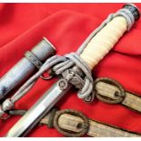 WW2 German Army officer’s dagger, scabbard, knot & hangers by Anton Wingen Jr of Solingen