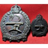 1930 - 1942 era Australian 25th Light Horse cap & collar badge