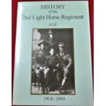 Book: WW1 Army unit hist.–History of 2nd Light Horse Regiment AIF 1914-1919 by Lt Colonel G H Bourne