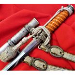 WW2 German Army officer’s dagger, scabbard, knot & hangers by Carl Eickhorn of Solingen