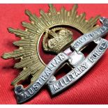 1900 – 1912 era Australian Army Administrative & Instructional Staff Corps officer’s cap badge