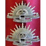 WW1 Australian Army Nurses white metal collar badge pair