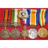 British Army Boer War & WW1 medal group to Private Elmer