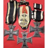 WW1 German Iron Cross 2nd Class medal lot (4)