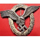 WW2 Germany Luftwaffe Air Force Pilot’s Qualification Badge by Brüder Schneider Wien