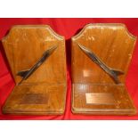 Pair of wooden bookends relating to U.S.A.F. Colonel Pardo