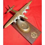 WW2-era Sunderland flying boat ashtray trench art piece