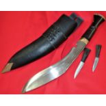 1999-dated Military issue Gurkha Kukri knife & scabbard