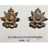 1900 -1912 era Australian Engineers collar badge pair