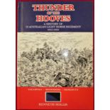 Book: WW1 Army unit hist–Thunder of Hooves–Hist of 12th Aust Lt Horse Reg 1915-1919-Kenneth Hollis