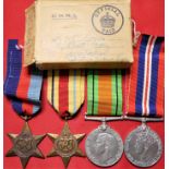 WW2 British Army ‘casualty’ medal group of 4 to Rifleman T Evans, who was killed in Tunis