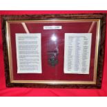 Victoria Cross replica medal & information in frame