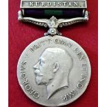 British Army 1918-62 Gen. Service Medal with Kurdistan bar to Private Cavanagh, W.Yorkshire Regiment