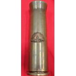 Artillery shell with rising sun badge trench art