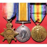 WW1 British Army 1915 Star medal trio to Private Squires, served with the Gloucestershire Regiment