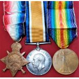 WW1 British Army 1915 Star medal trio to Gunner Evans Royal Field Artillery