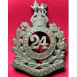 1912 - 1918 era 24th Australian Infantry Regiment cap badge (51 mm example)