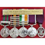 British Army Indian/Boer War campgn medal grp-Private M Kelly, who served in E. Lancashire Regiment