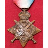 WW1 British Army 1914 Star to Gunner Geoghan Royal Field Artillery